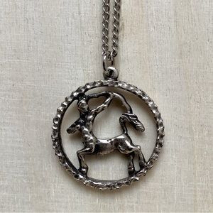 Sagittarius zodiac round unisex pendant necklace new Vintage